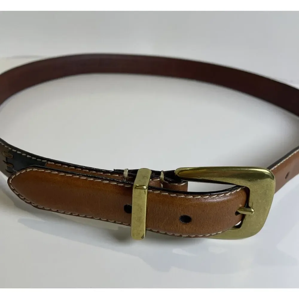 Fossil Patchwork Leather Belt Women’s Sz L Multi Color Narrow